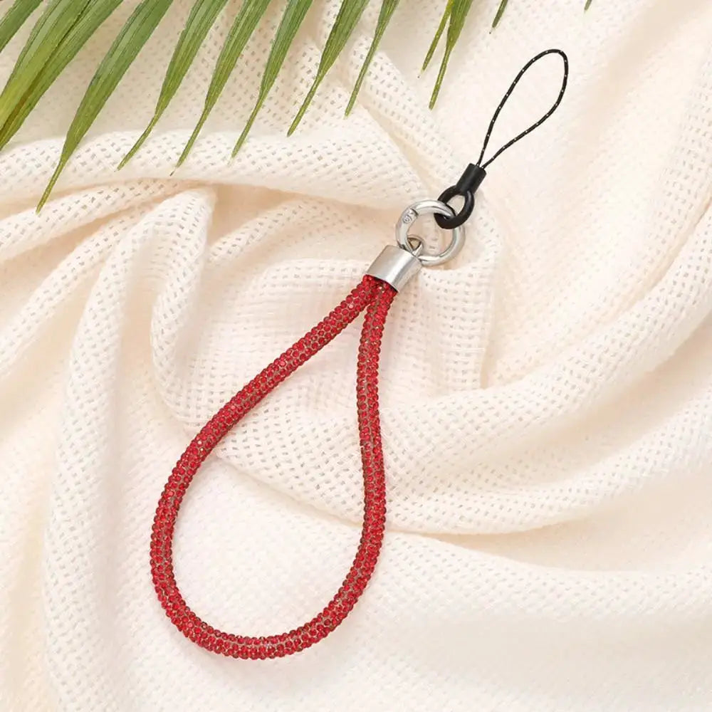 Glitter Rhinestone Phone Lanyard With Crystal Wrist Strap Keychain Anti Lost Rope For Phone Or Keys