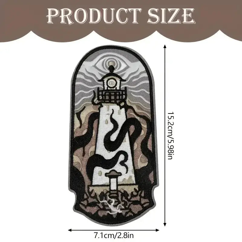 Luminous Lighthouse Embroidered Patch Iron On Nautical Badge for Clothes Bags Hats Jackets Caps