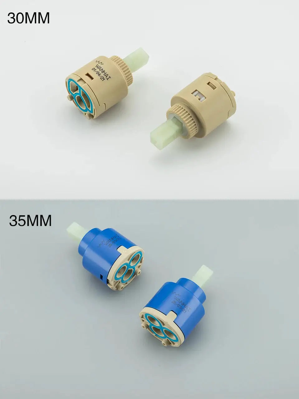 Faucet ceramic cartridge valve cores, 30mm beige and 35mm blue, 4 pcs