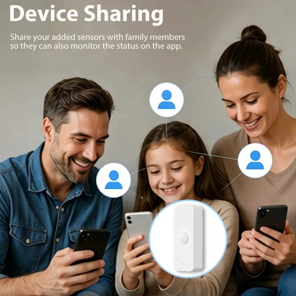 Simples Market Tuya WiFi Zigbee PIR motion sensor, white, for home safety and real-time monitoring