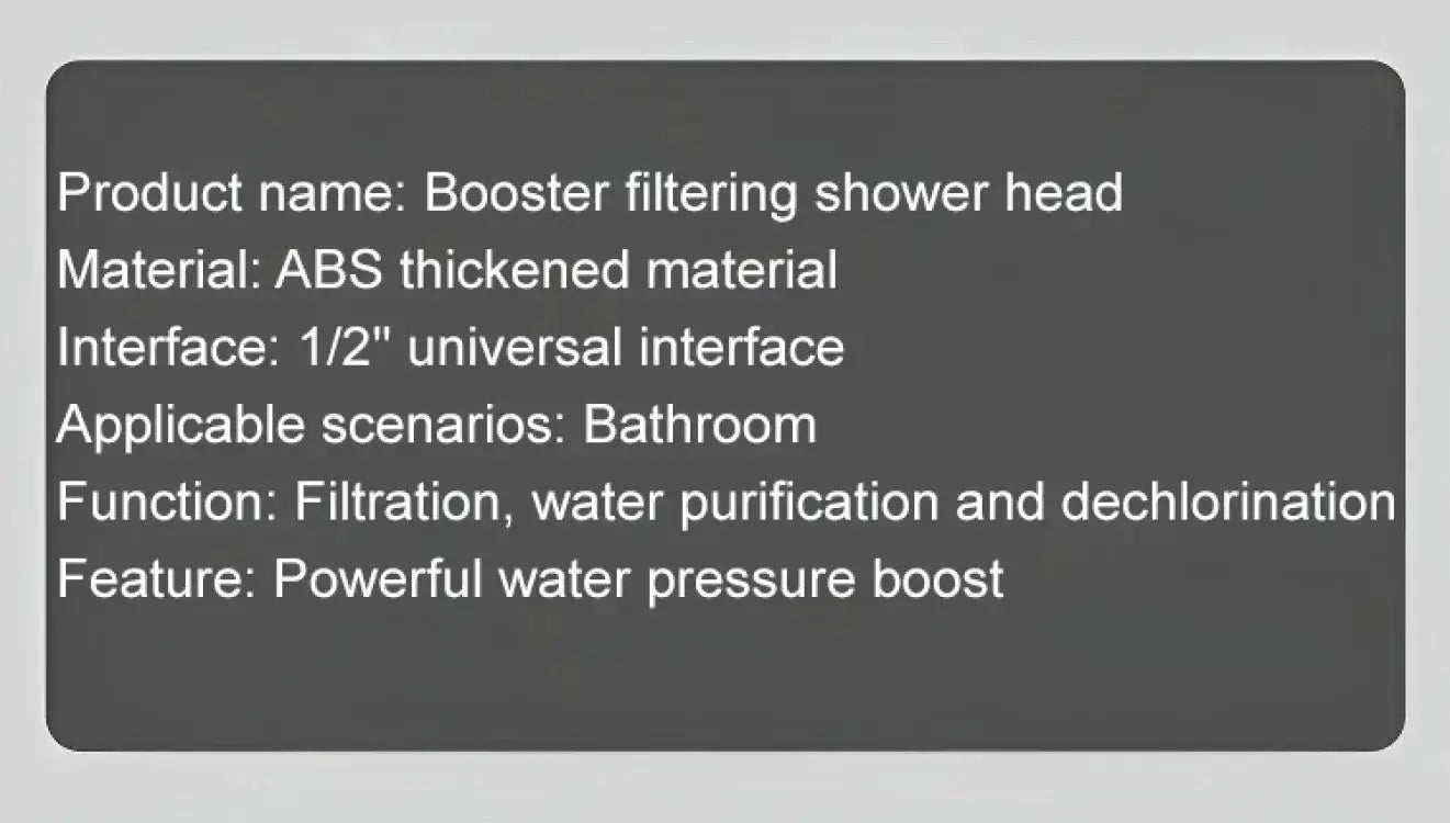 High-pressure shower head by Simples Market, ABS material, 1/2 in universal interface, 3 modes