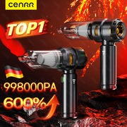 CENRR Car Vacuum Cleaner handheld wireless, black, 998000Pa suction