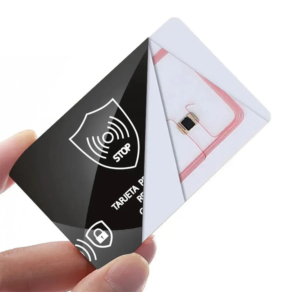 5-Piece black ultra-thin RFID blocking cards set for NFC debit/credit and passport protection Simples Market