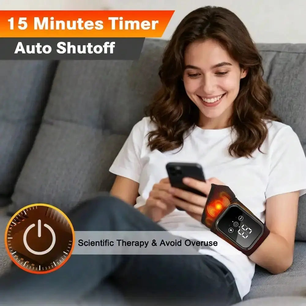 Simples Market wrist heating pad with massage, rechargeable, 3 temperature and 3 vibration levels, left or right hand