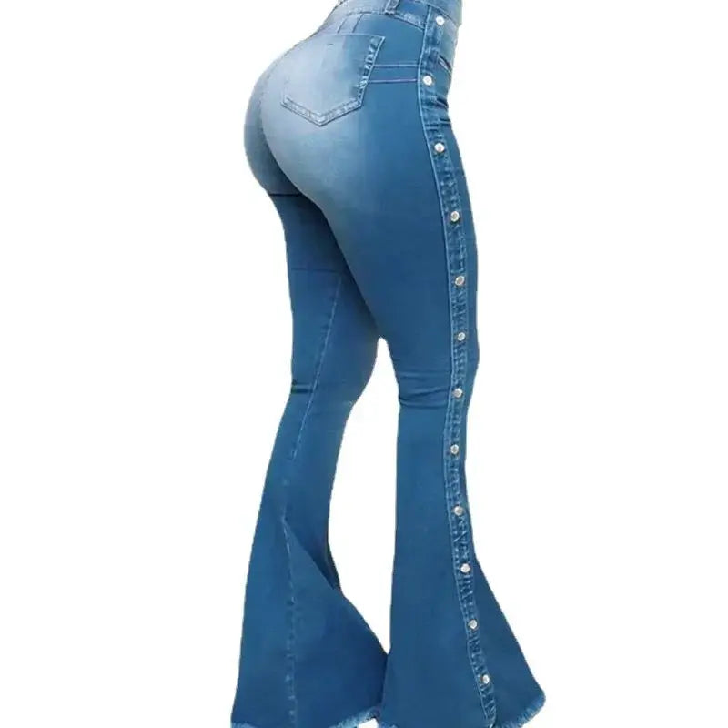 High Waist Stretch Denim Flare Jeans For Women Trousers Autumn 2024