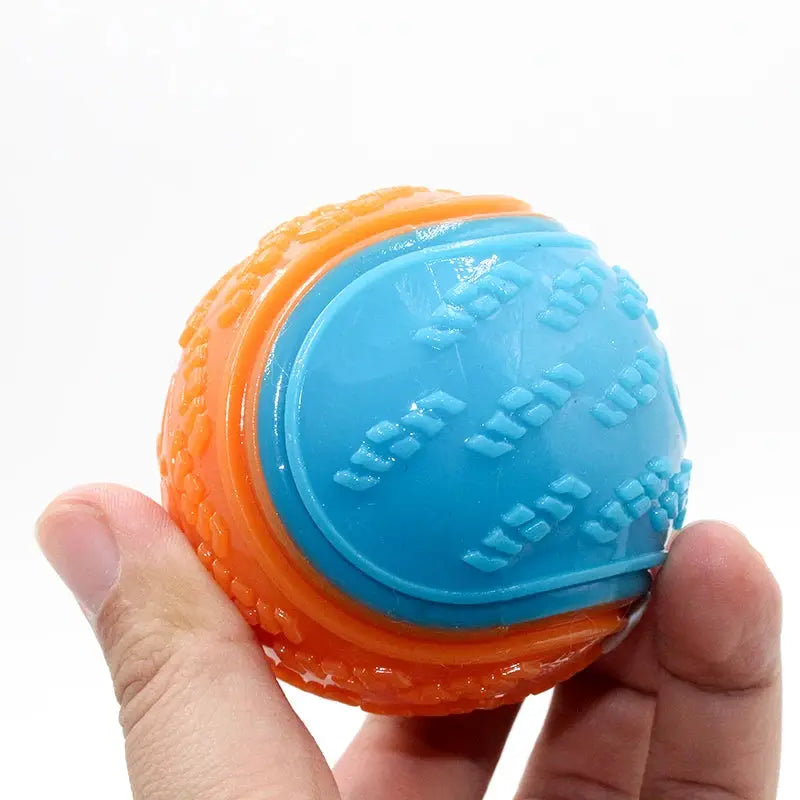 Dogs Interactive Toys Soft TPR Ball Squeaky Bite Resistant For Pet Teeth Cleaning