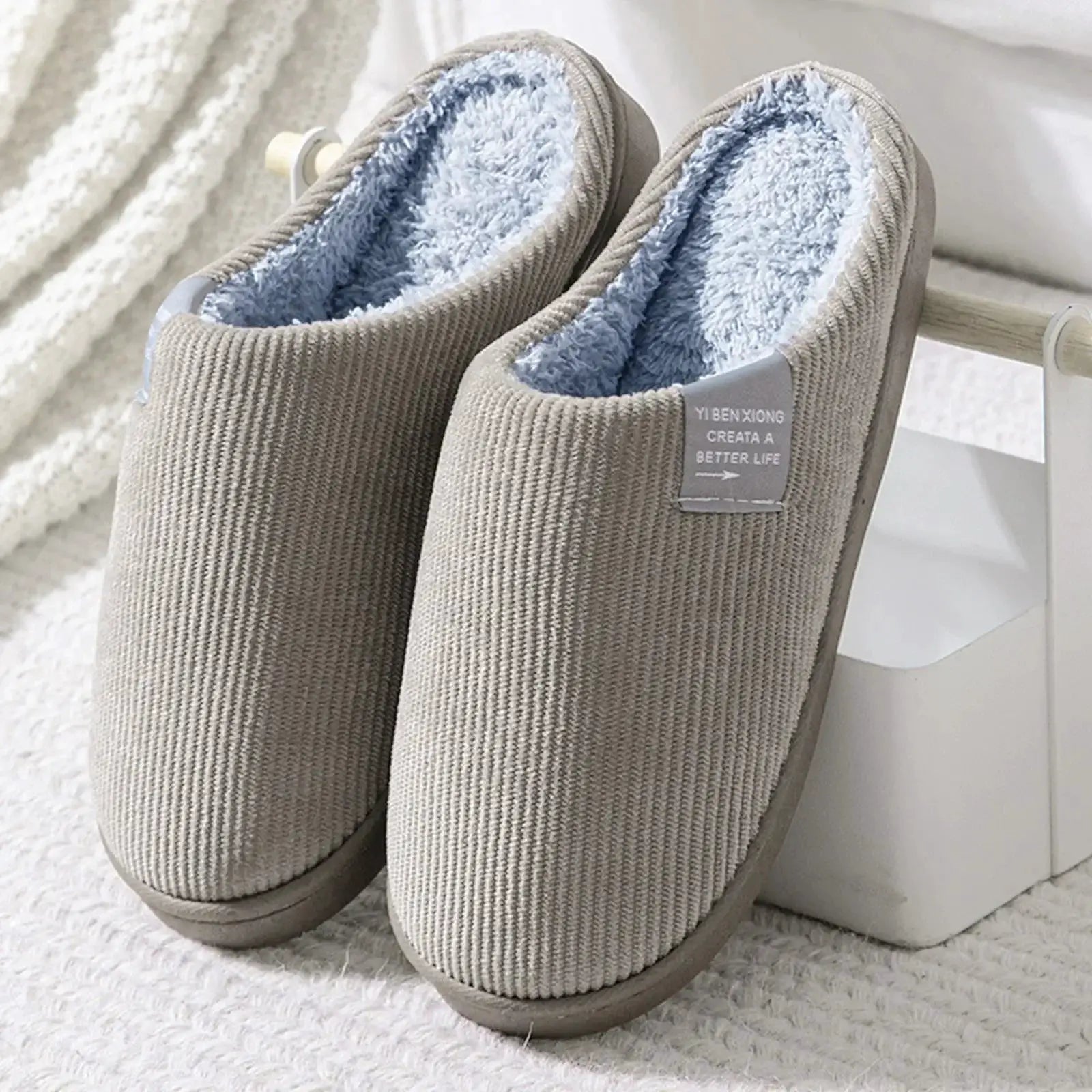 CozyNest Unisex Indoor Slippers Thick Soft Bottom Plush Thermal Non Slip Comfort For Winter