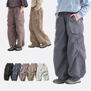 Simples Market Ultra Loose Outdoor Cargo Pants for men and women, waterproof quick-dry techwear, wide-leg, 6 colorways.