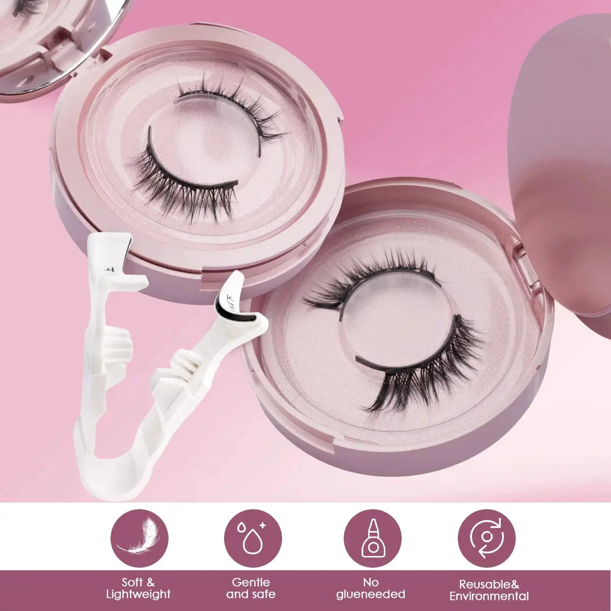 Magnetic Eyelashes Half Pair Handmade 3D Mink Reusable False Eyelashes Set Natural Long Look With Tweezers Tool