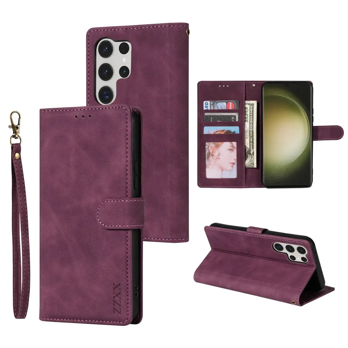 NovaShield Wallet Magnetic Flip Leather Case Skin Friendly Card Slot Protection For Samsung Galaxy Phones