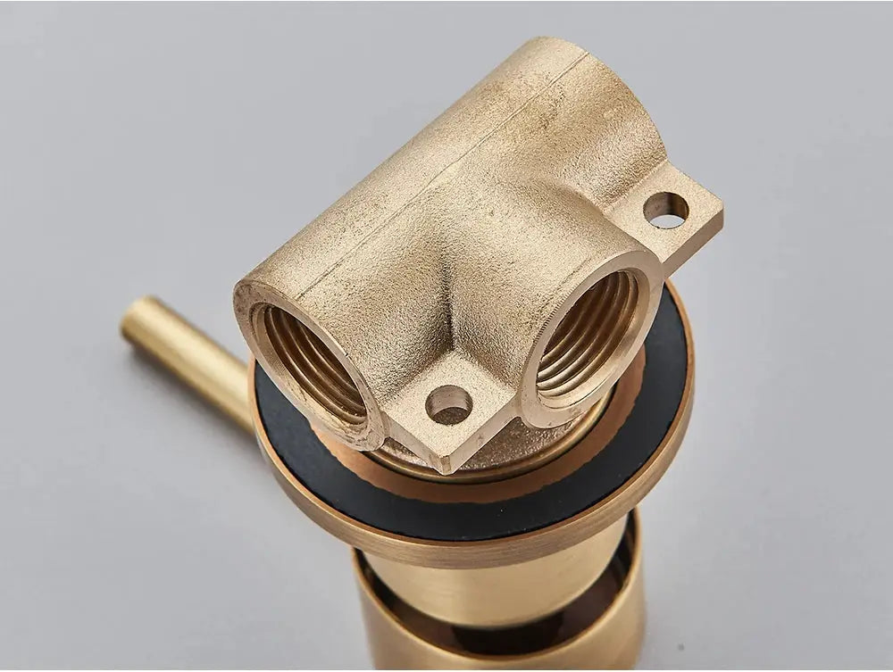 Brass shower mixer valve with black finish, concealed bifunctional hot-cold diverter