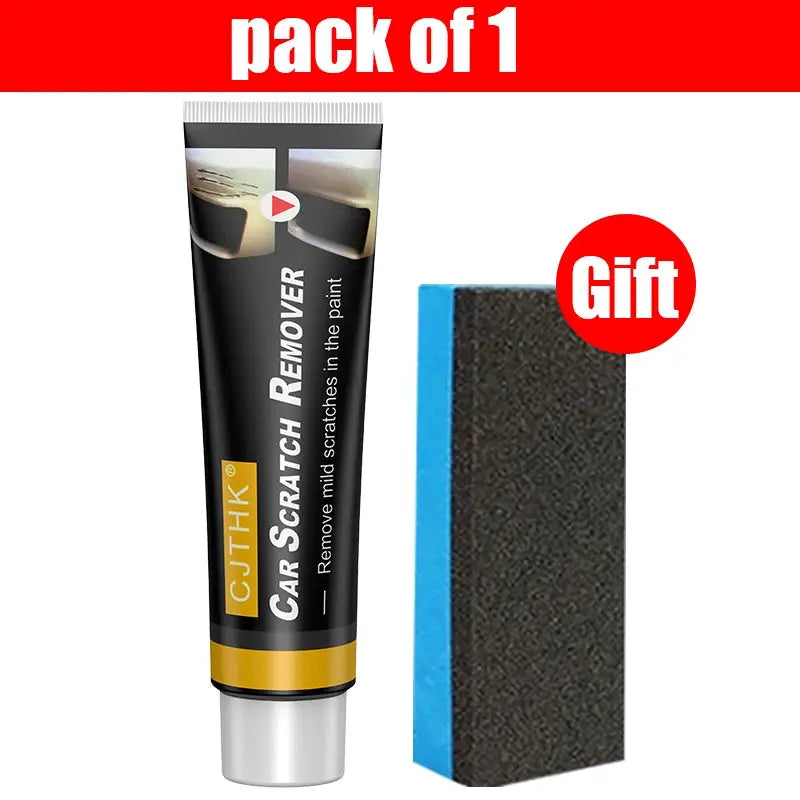 Simples Market car scratch remover tube with blue-edged sponge block; 2-piece set