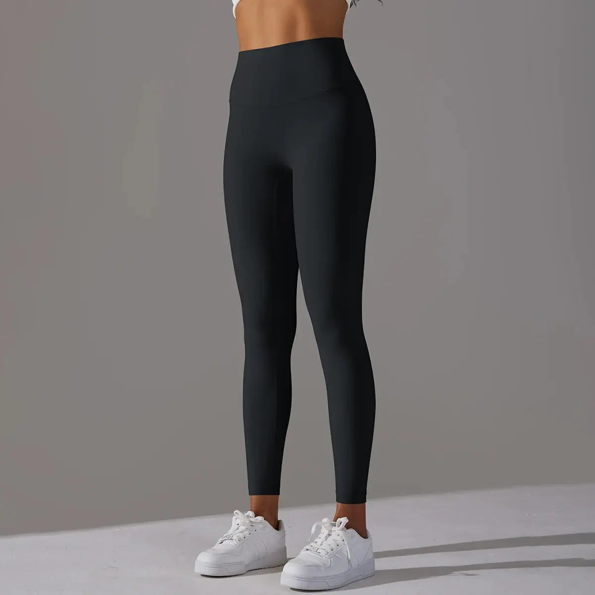 High waist naked-feeling leggings in black for fitness, running, and yoga