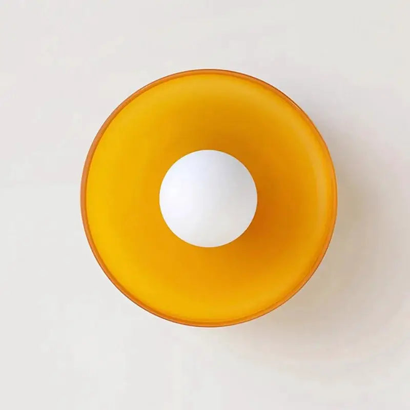 Nordic glass ceiling light, orange shade with white diffuser, single head G9 lamp by Simples Market