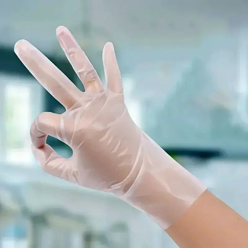 Simples Market disposable TPE gloves, powder- and latex-free, clear dishwashing gloves for kitchen use