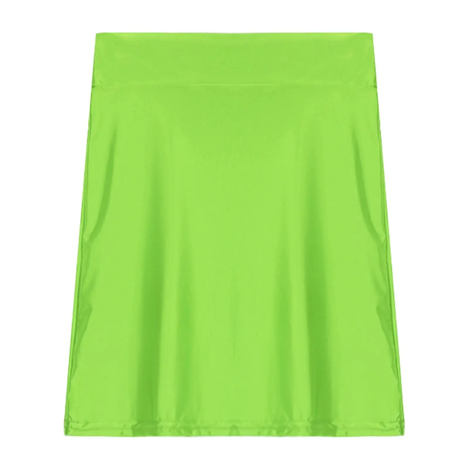 Glossy patent leather mini skirt neon green, low-rise, Simples Market