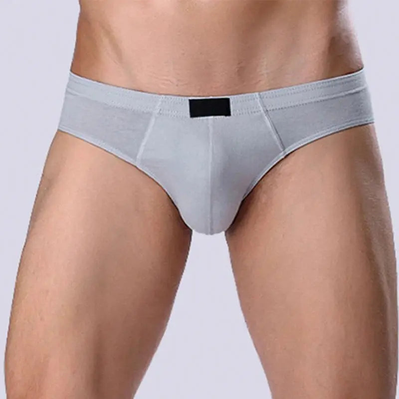 Men's gray 100% cotton breathable briefs in a 4-pcs pack by Simples Market, XL–5XL