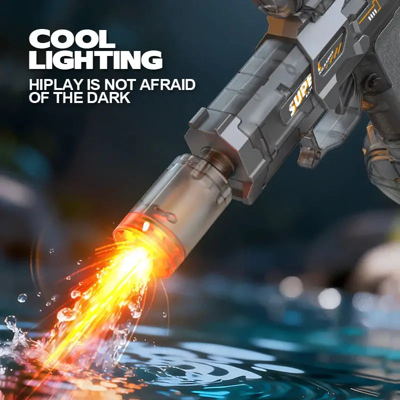 Electric Water Gun Automatic Continuous Firing Squirt Gun Outdoor Toy Long Range Shooting With Lights