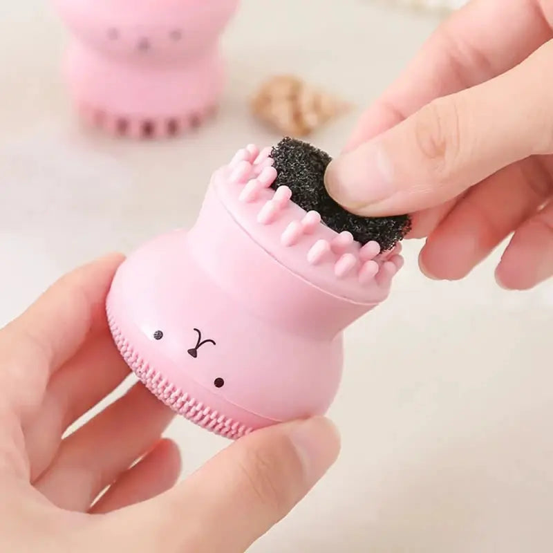 Silicone Face Cleansing Brush Mini Deep Pore Cleaning Exfoliator Soft Skin Care Scrub Tool