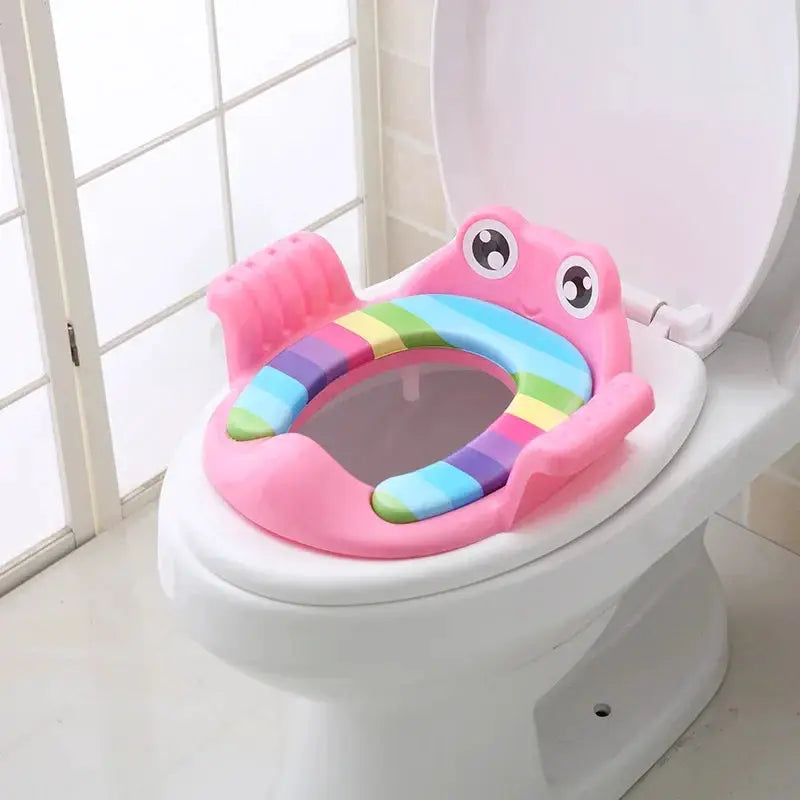 Adjustable Toddler Potty Seat With Step Stool Ladder Cartoon Design Training Chair For Kids