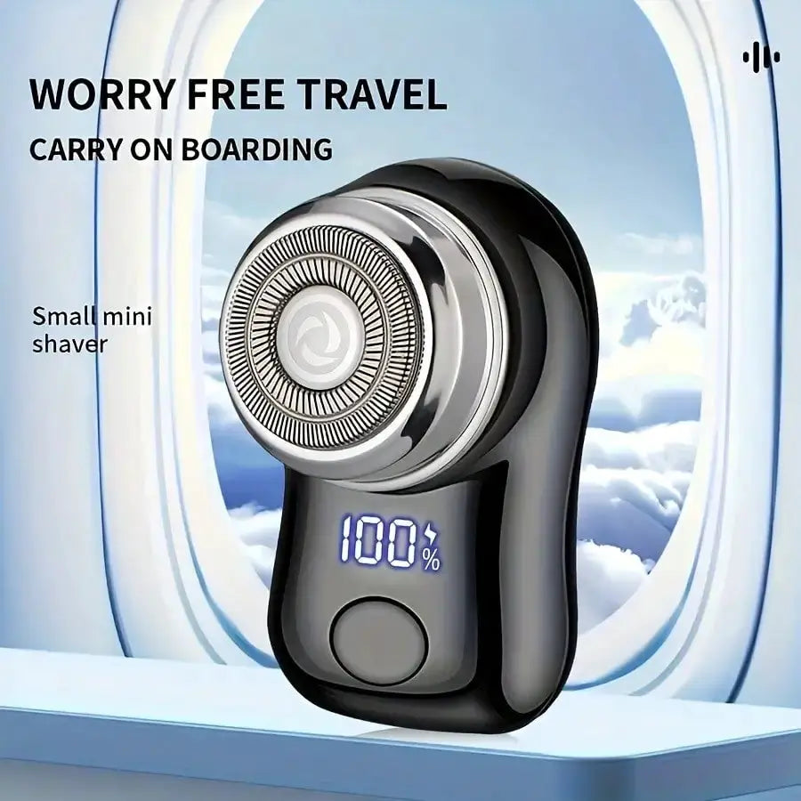 Rechargeable electric shaver for men with digital display, compact travel-size cordless foil by Simples Market