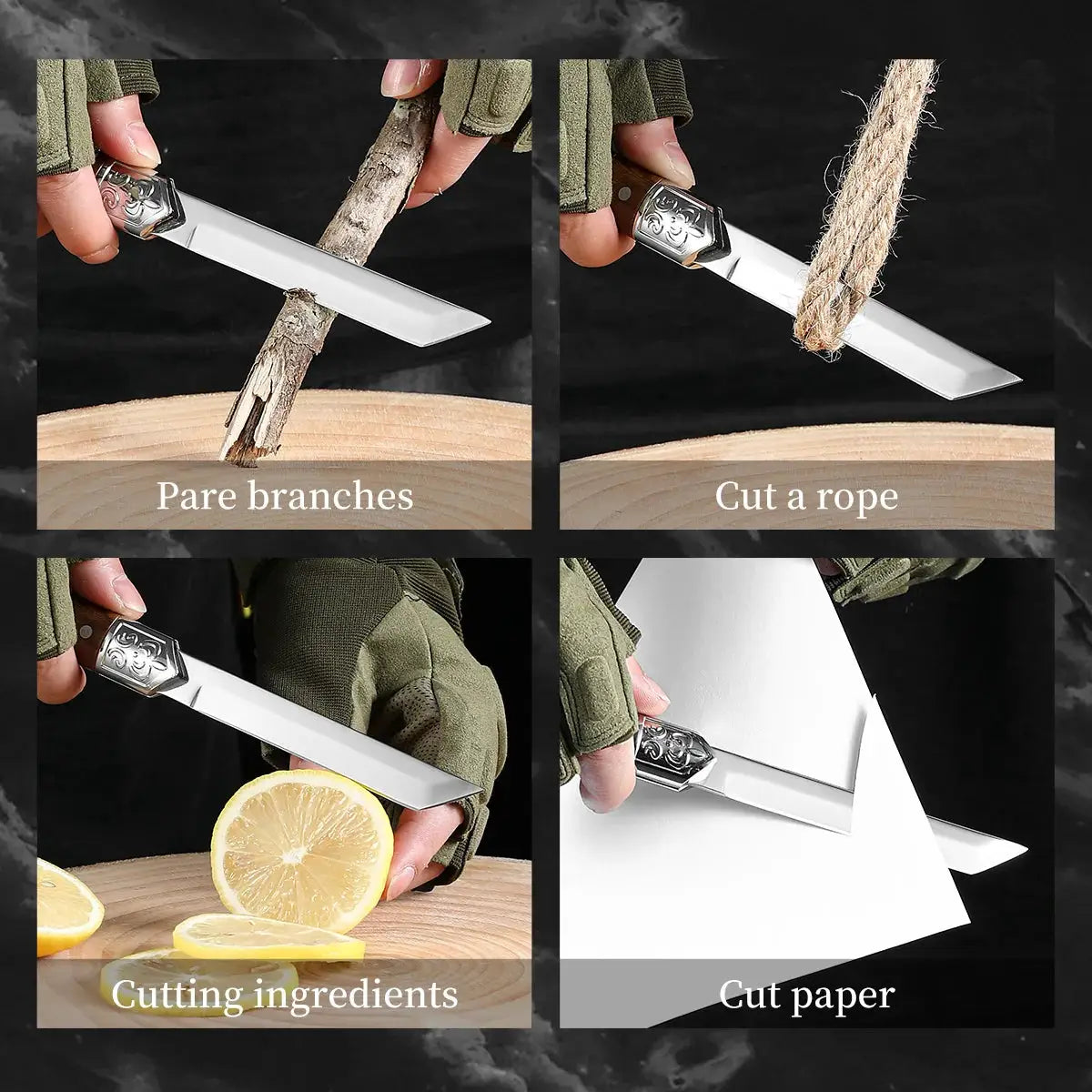 Shenjiu Fruit Knife Fixed Blade Portable Outdoor Small Kitchen Knife High Hardness Stainless Steel Sharp Edge
