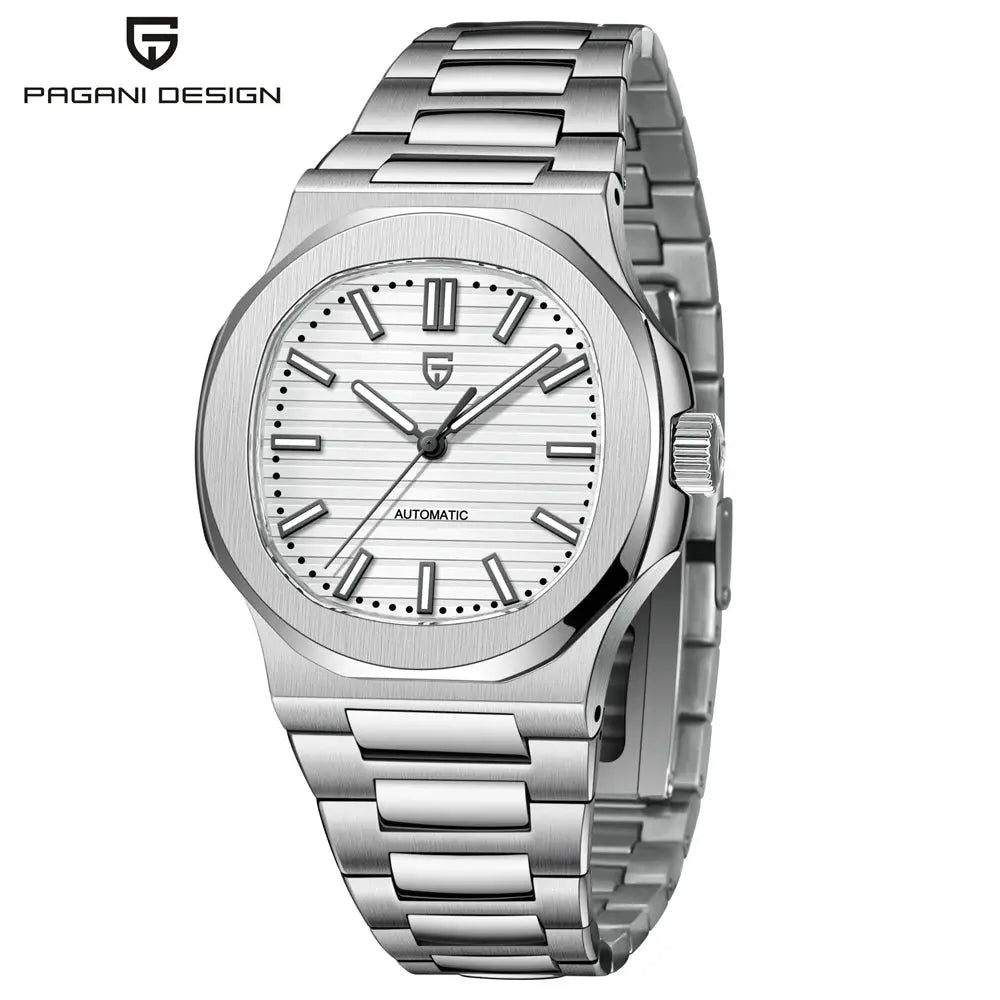 Pagani Design 40mm stainless steel automatic men's wristwatch with sapphire glass