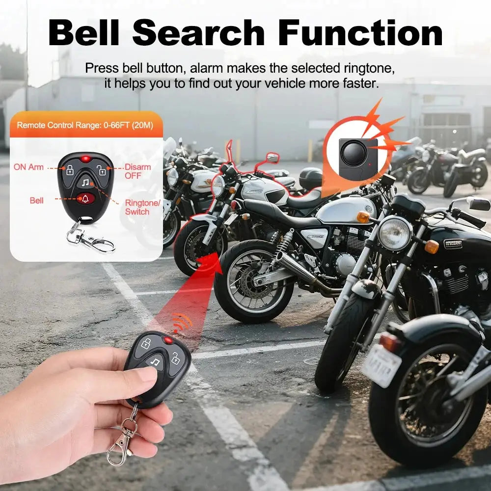 Awapow wireless bike alarm with remote, 110dB siren, by Simples Market