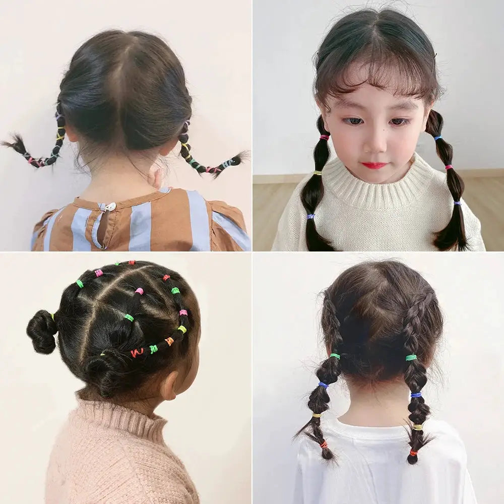 Colorful Disposable Rubber Band Hair Ties For Girls Bulk Pack 500 1000 2000 Pcs Ponytail Holders Kids Hair Accessories