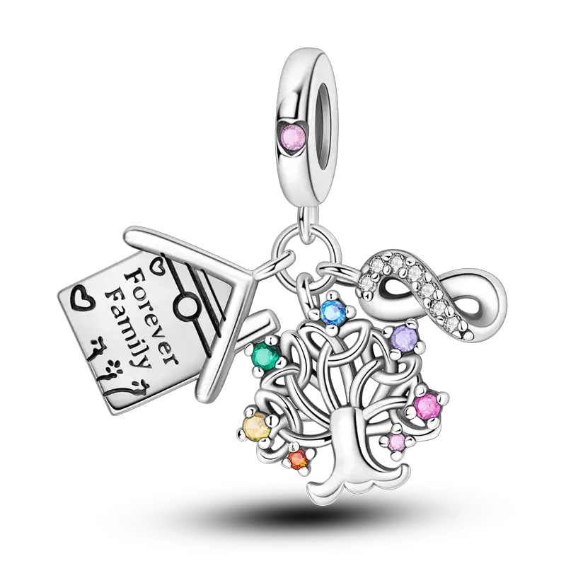 925 Sterling Silver Charms Bead Pink Butterfly Luminous Firefly Dangle Fit Bangle Bracelet Necklace DIY Jewelry