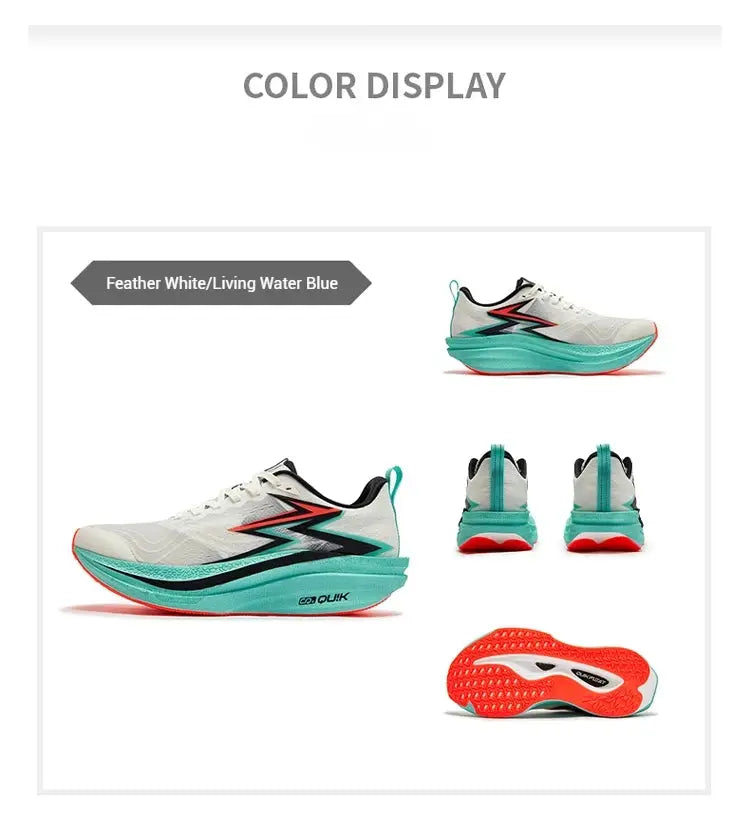 361 Degrees Flame 4.0 MIX men's running shoes in Feather White/Living Water Blue, multiview product shot