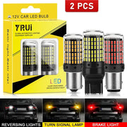 YiRui 2 Pack 12V To 48V LED Bulbs 144 SMD For Reverse Turn Signal Brake Lights BA15S BAY15D P21W 1157 W21W