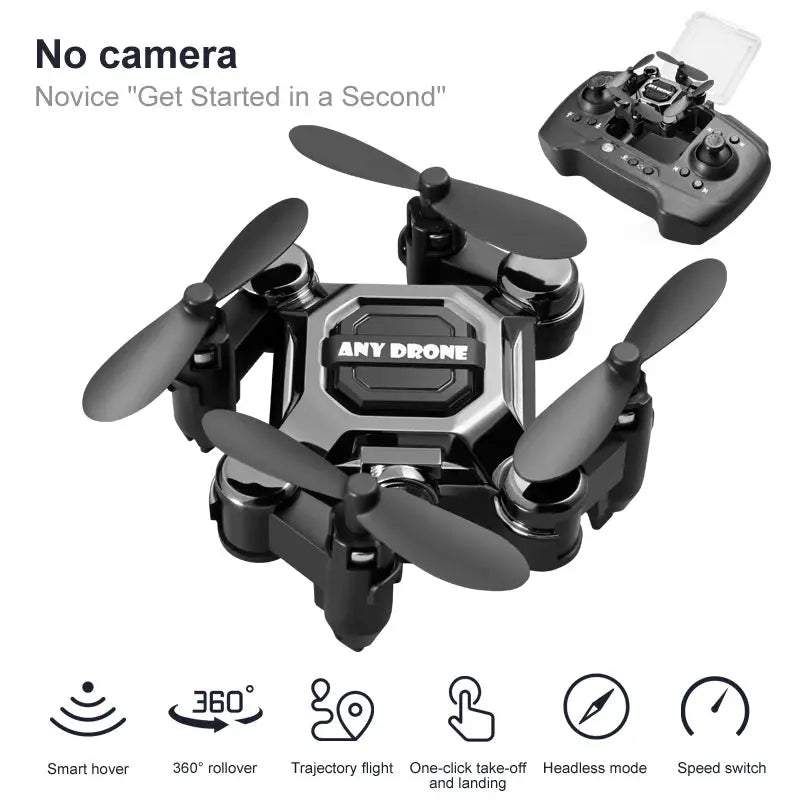 Simples Market K04 mini folding drone with remote controller, black quadcopter for aerial photography