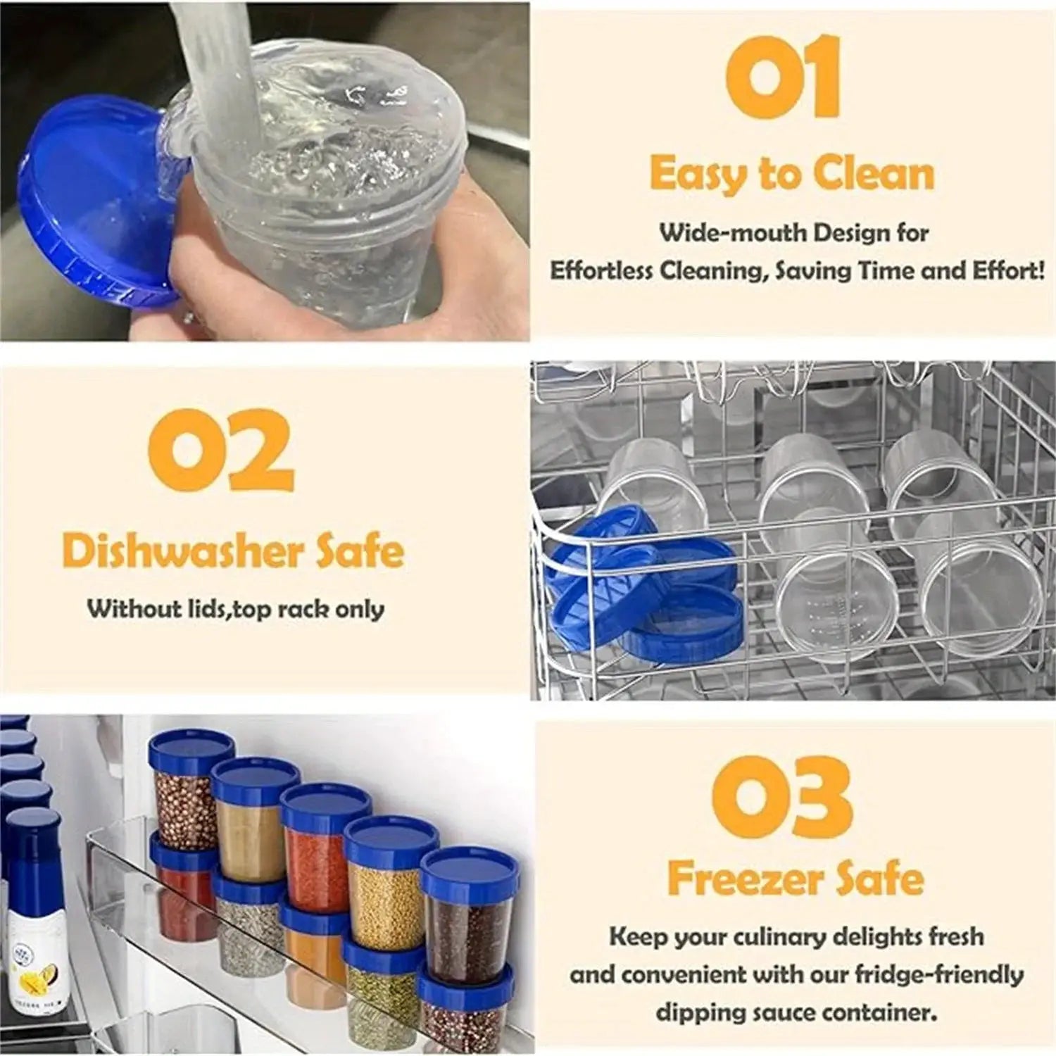 FreshSeal 4oz Travel Condiment Containers With Lids Airtight Leakproof Storage For Dressings And Sauces