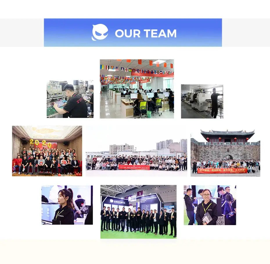 Our Team collage showing Simples Market employees in group photos beneath a blue Our Team banner.