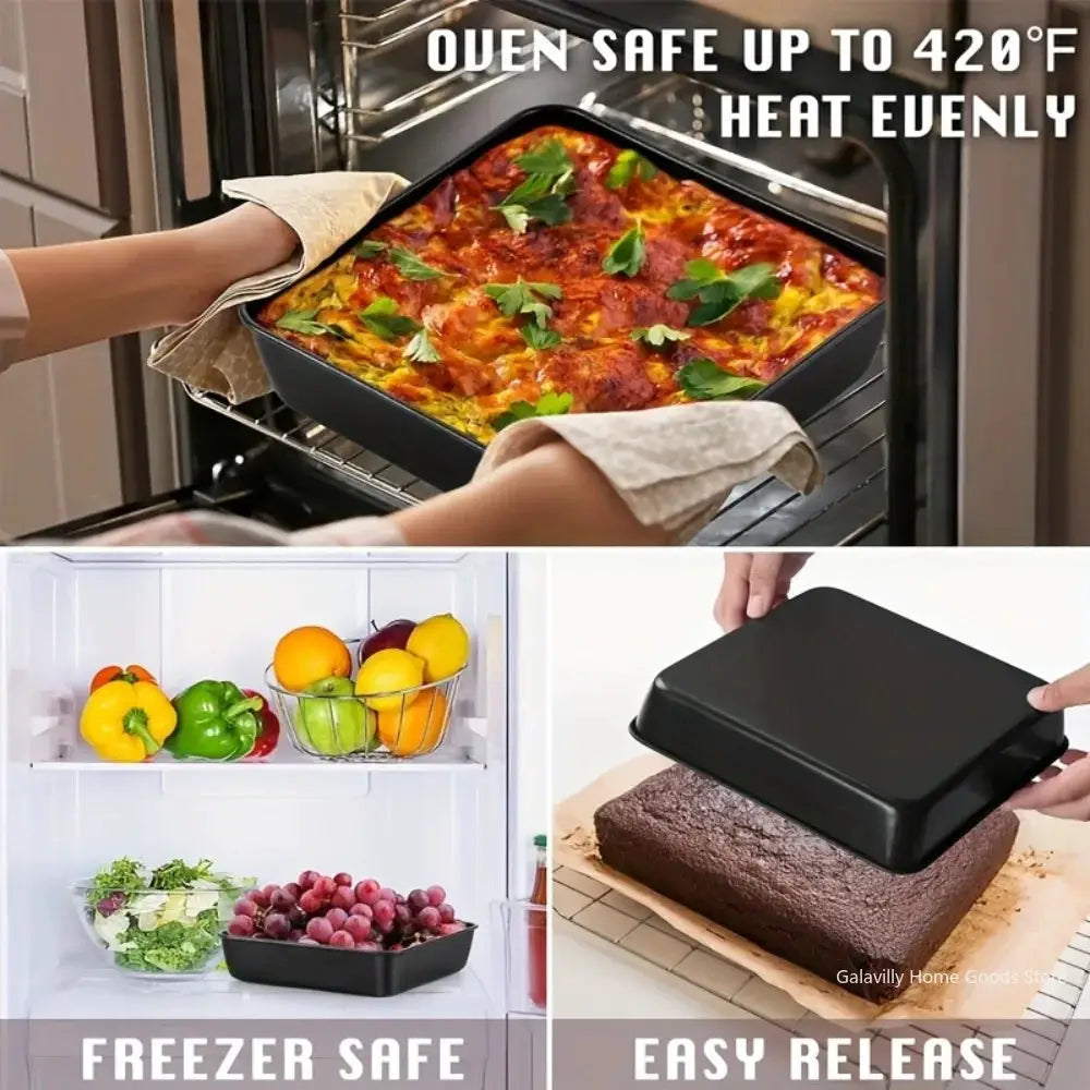 PrimeBake Carbon Steel Nonstick Roasting Pan Rectangular Bakeware For Bread Cakes Pastries Versatile Kitchen Essential