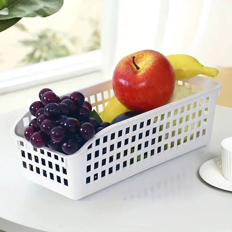 4 Piece Stackable Storage Basket Set Multifunctional Plastic Storage Boxes Ideal For Books Snacks And Family Organization