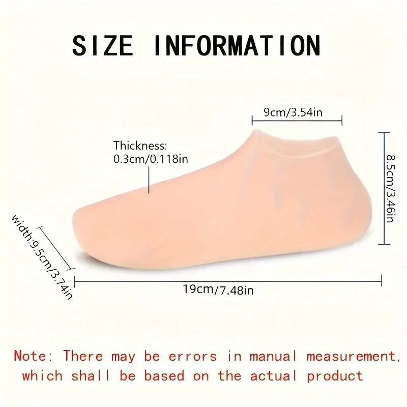 1 Pair Silicone Gel Moisturizing Foot Socks For Dry Cracked Feet With Soothing Massage Pedicure Care