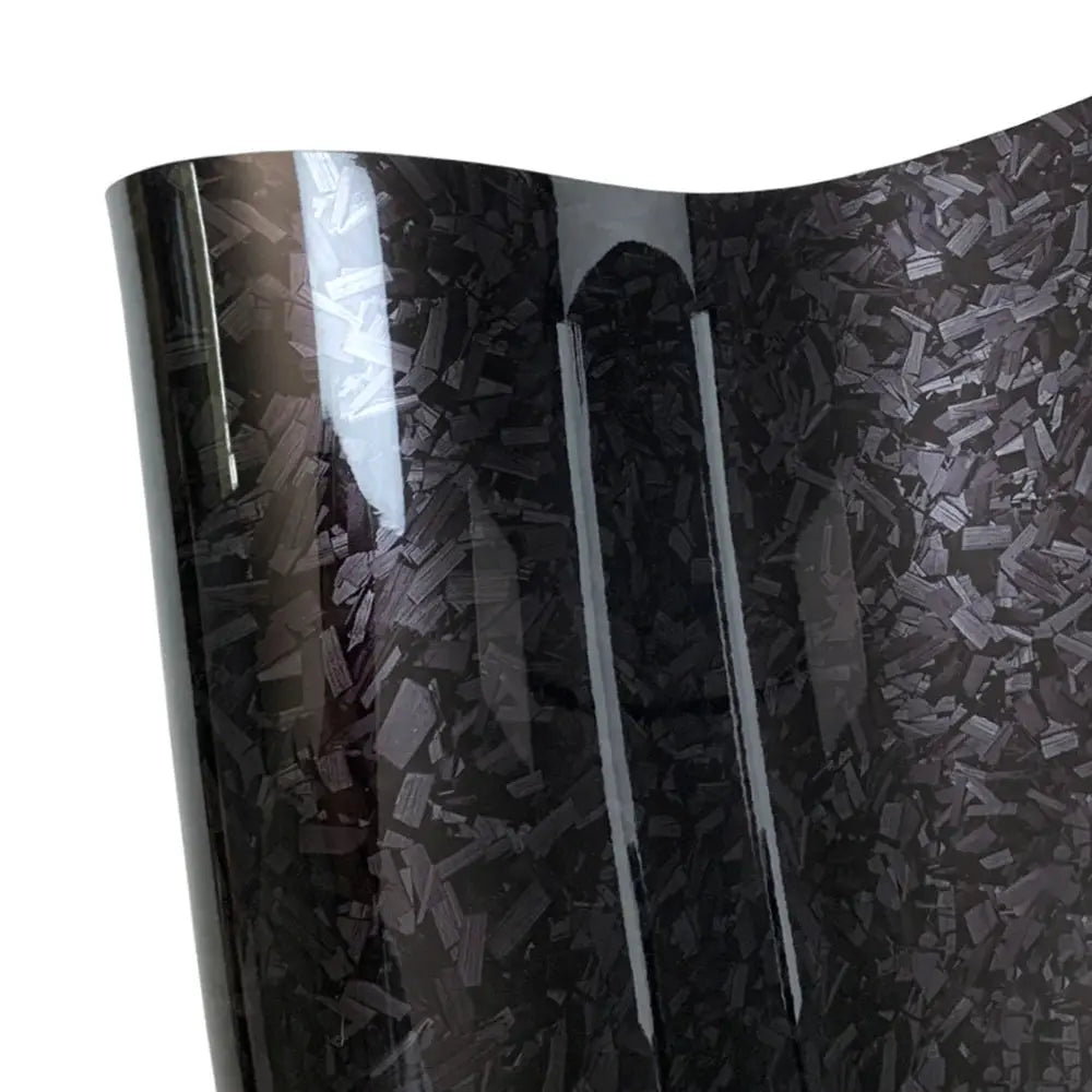 Carbon fiber vinyl wrap glossy black for car body; forged pattern, self-adhesive decal by Simples Market