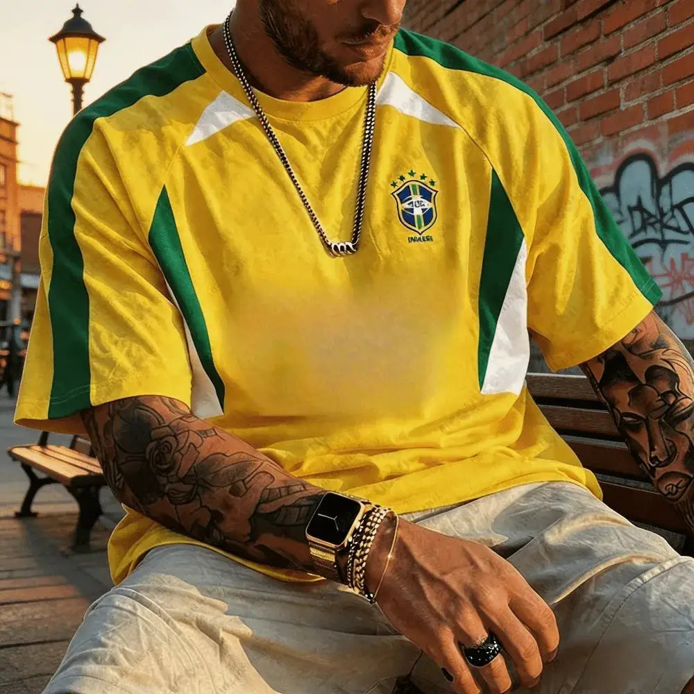 Brazil Football Jerseys For Men 2026 World Cup Mesh Breathable Tees