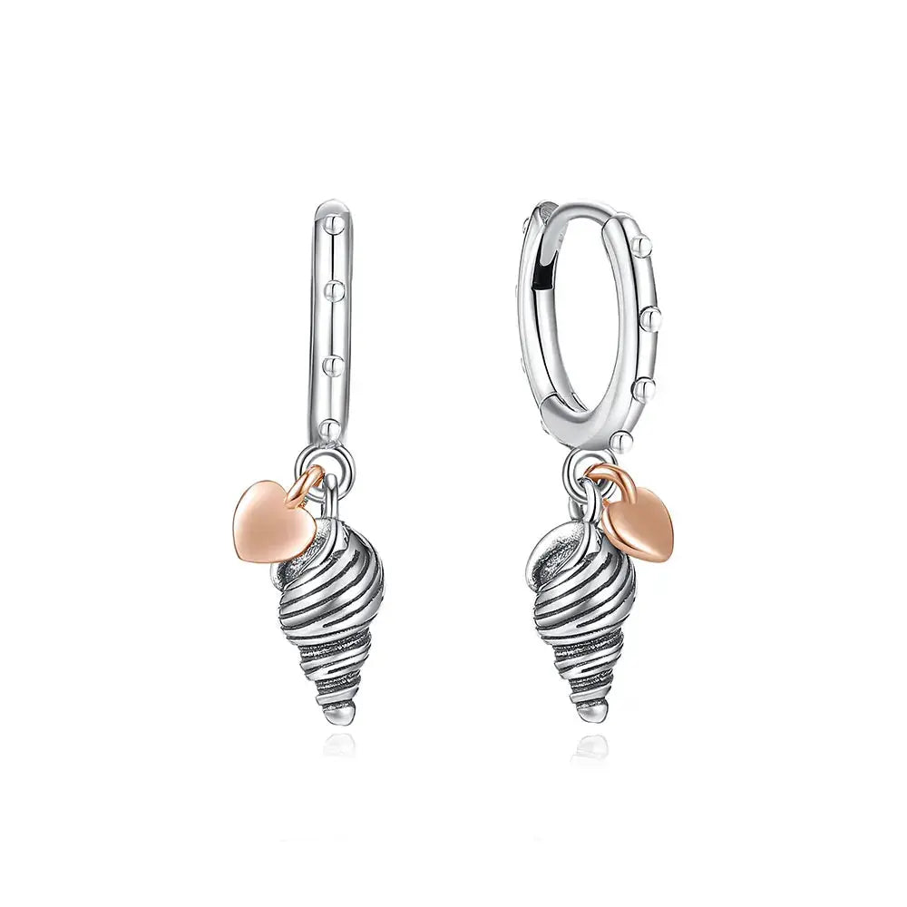 925 Sterling Silver Stud Hoop Earrings For Women Crystal Zircon Rose Gold Crown Heart Infinity Bee Design Jewelry