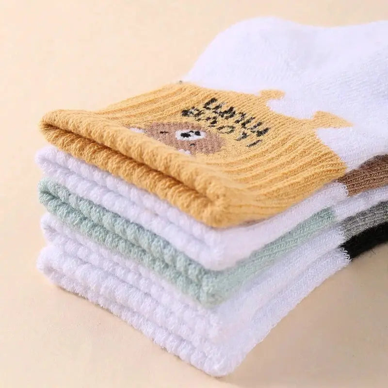Five Pairs Baby Socks Low Cut Ankle Socks For Newborns Toddlers 0 To 12 Months Breathable Polyester Elastane