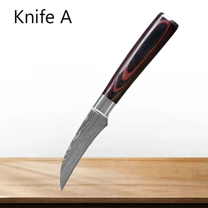 Professional Kitchen Knife Set 5Cr15Mov Stainless Steel Knives For Fruit Peeling Boning Paring Meat Cleaver
