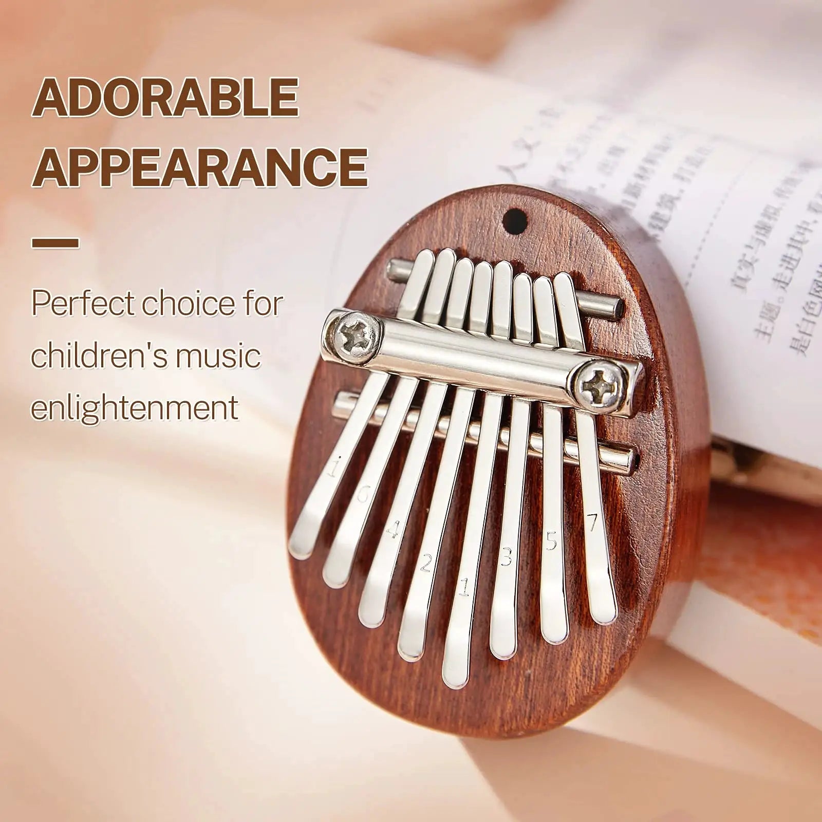 Mini Kalimba 8 Key Thumb Piano Water Drop Style Portable Gift Set For Kids Cute Exquisite Instrument