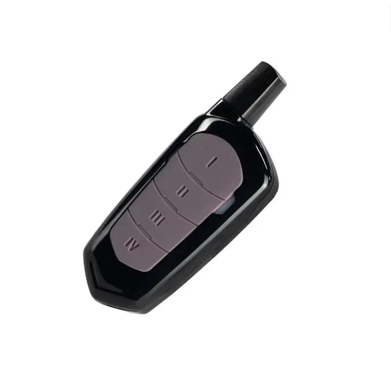 Garage remote control duplicator 433MHz by Simples Market; black handheld remote with gray button panel