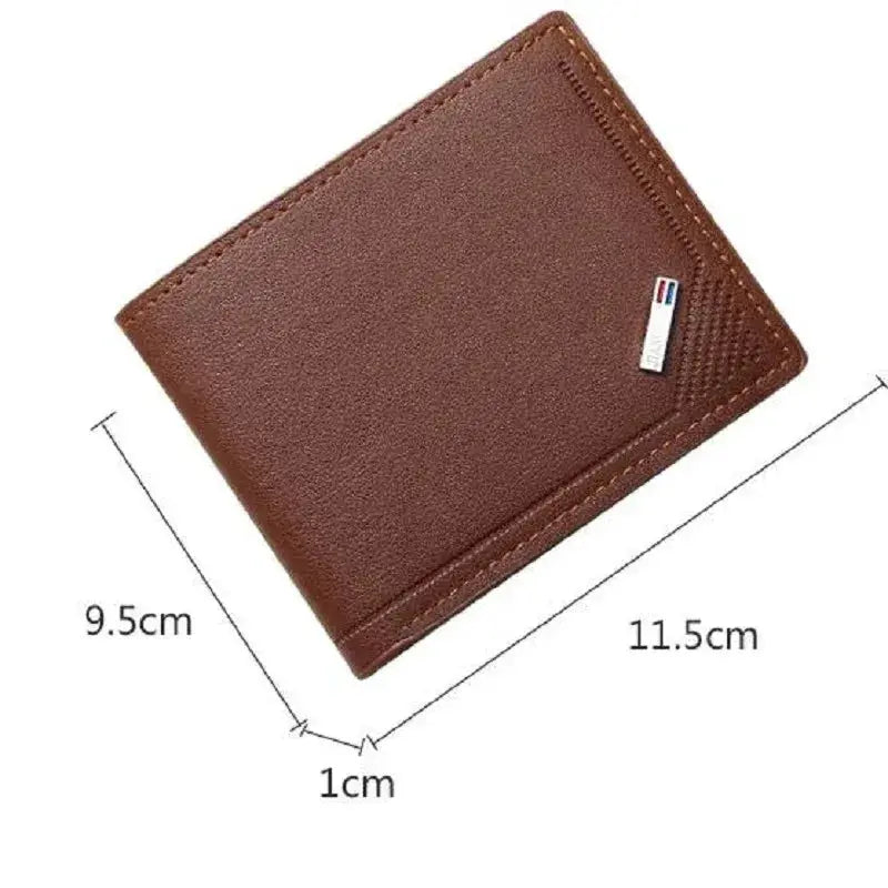 Men's brown soft leather slim wallet by Simples Market; foldable, minimalist design