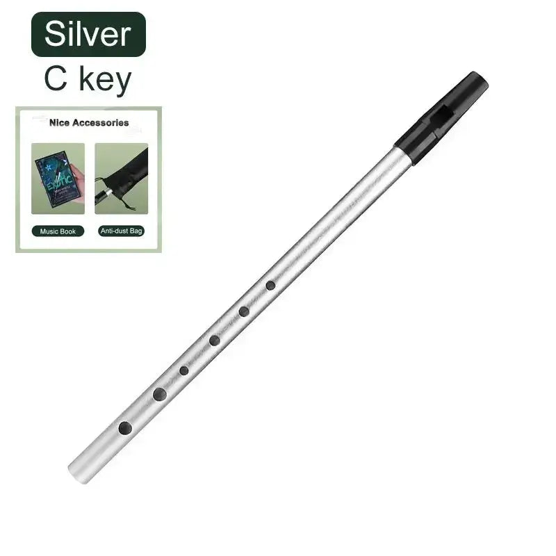 Miwayer Authentic Irish Tin Penny Whistle In C D Key With 6 Holes For Traditional Irish Music Instrument