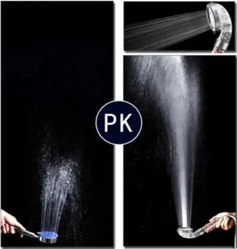 Handheld chrome 3-function high-pressure spa shower head with rainfall spray, water-saving and anion-filter