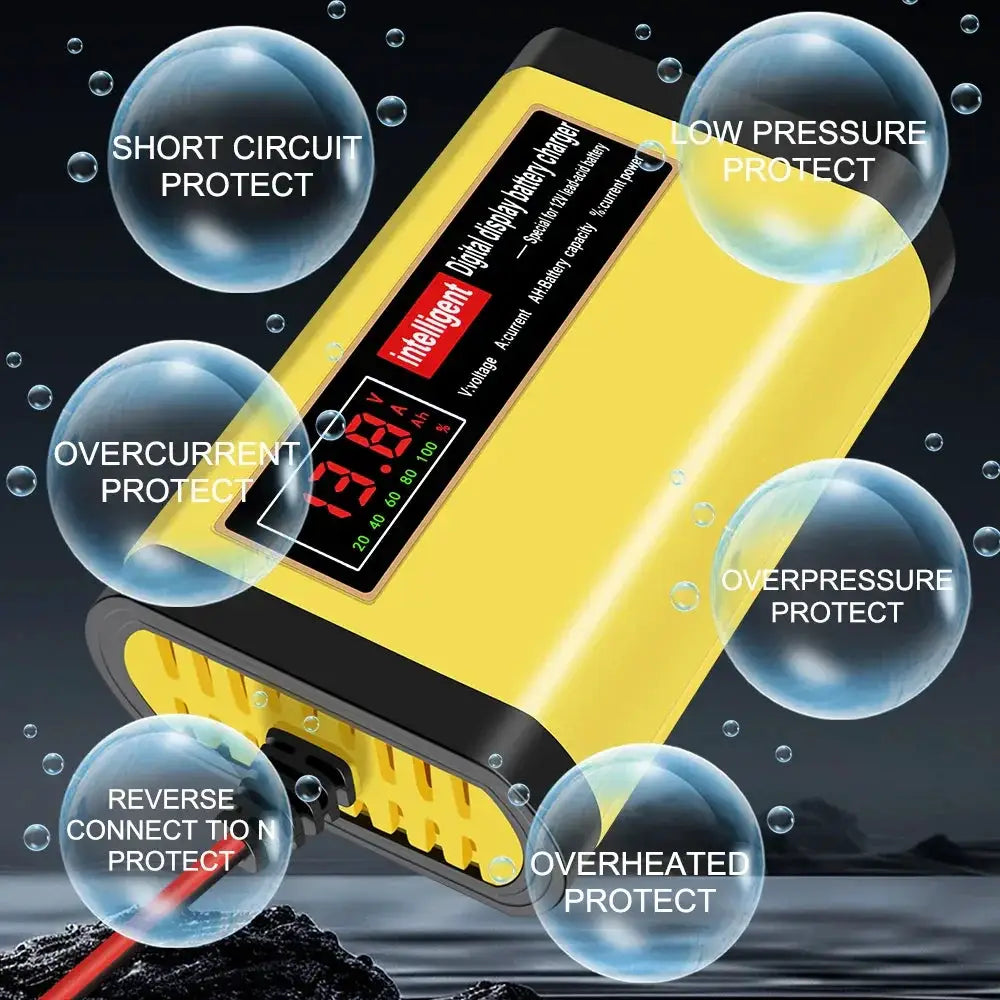 VoltEdge 3 Stage 12V Lead Acid AGM GEL Battery Charger For Cars Intelligent Digital Control Safe Stable Charging