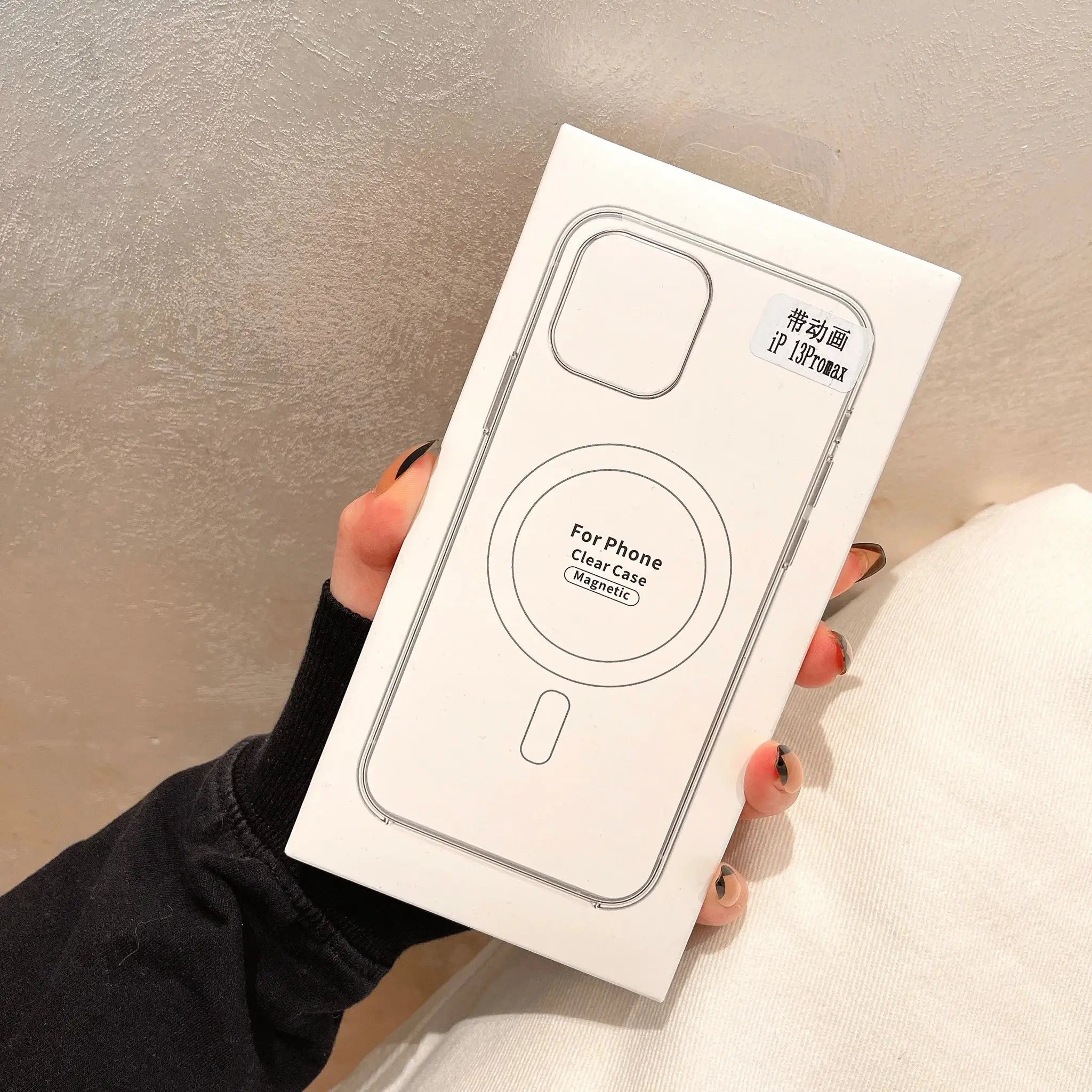 Original clear MagSafe iPhone case by Simples Market in white box packaging